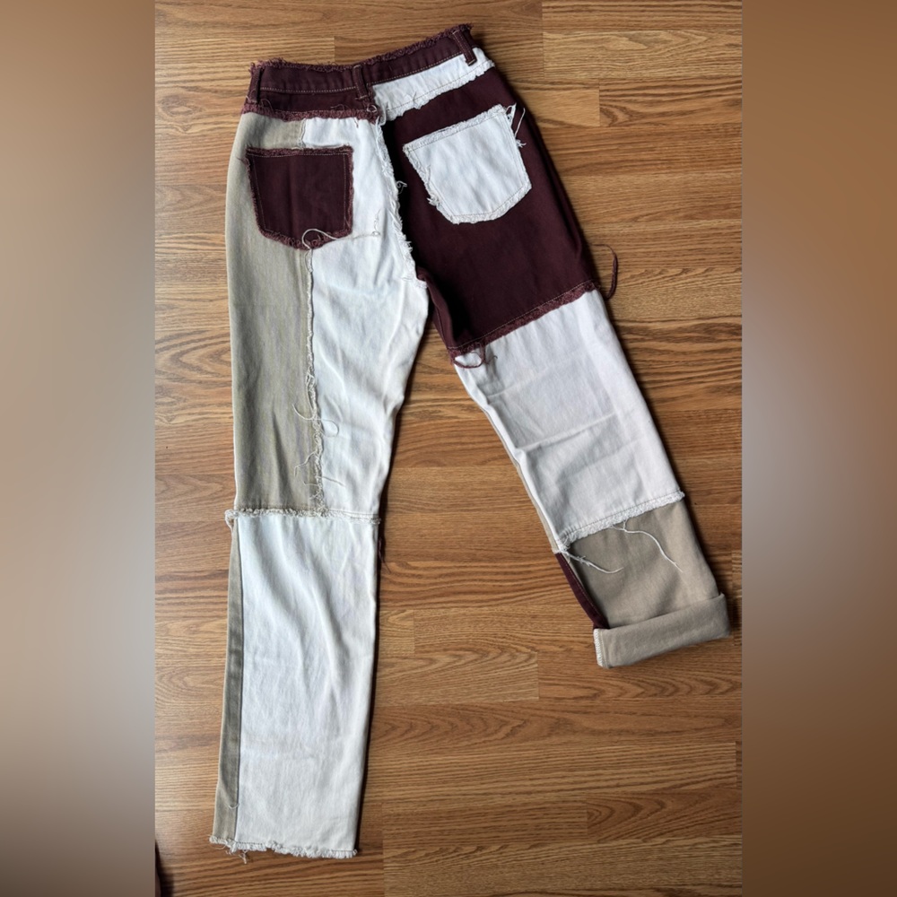 Unique Color Block Patchwork Jeans | Statement De… - image 5